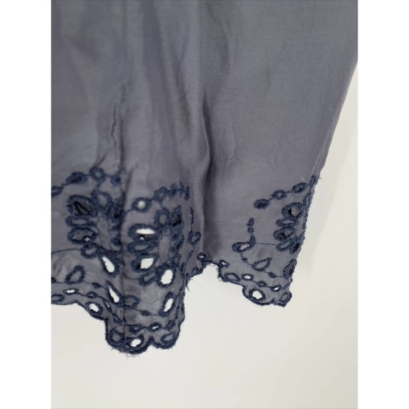 American Eagle Duster XS S Festival Kimono Long Eyelets Boho Beach Cover Up Blue - Picture 2 of 8